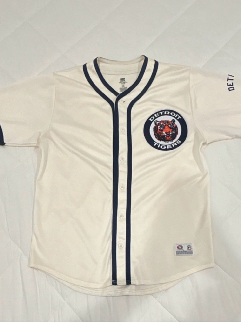 Vintage Detroit Tigers Cream & Navy Men’s Baseball Jersey